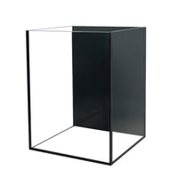 Mini Desktop Aquarium Fish Tank with Black Back and Cover, Ultra-White Glass for Betta Fish