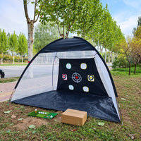 Foldable Indoor/Outdoor Golf Practice Net with Chipping Target and Mat Set