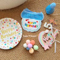 Pet Birthday Party Set with Bandana, Hat, Cake, and Candles for Cats and Dogs