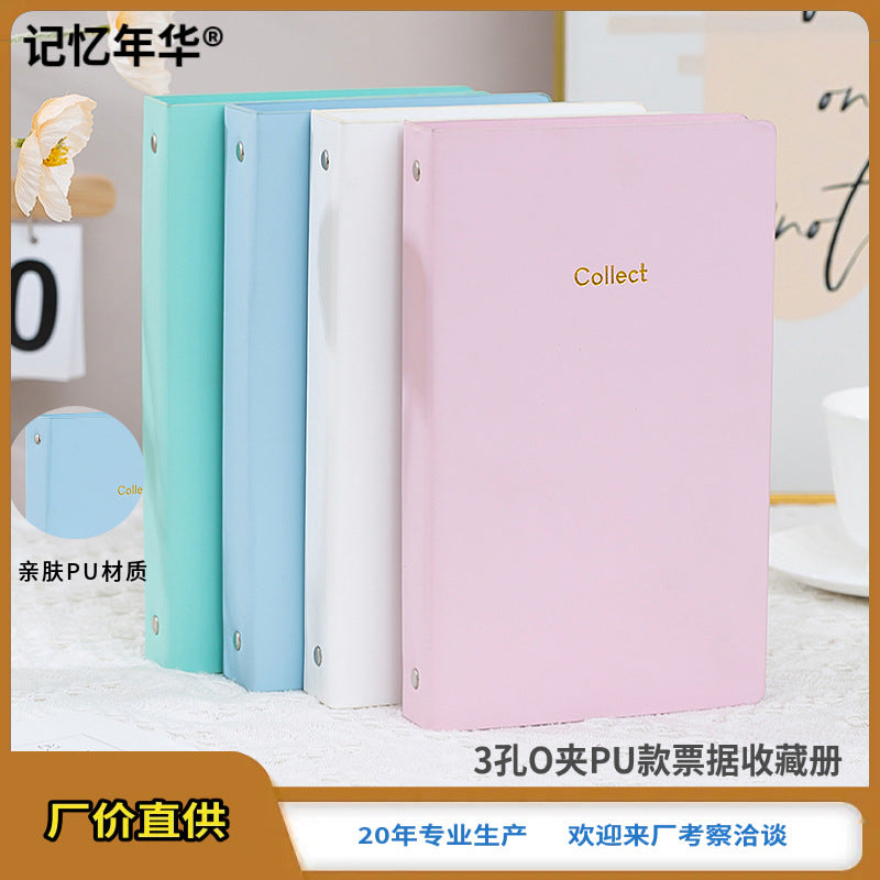 PU Leather Laser Ticket Album for Movie, Train, and Receipt Stubs