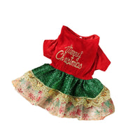 Christmas Pet Dress Shiny Velvet Princess Skirt for Small Dogs