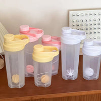 Sports Shaker Bottle with Scale for Protein Powder and Fitness, Plastic Water Bottle