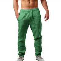 Men's Hip Hop Breathable Cotton Linen Loose Casual Sport Pants
