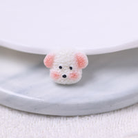 Cute Cartoon Simulation Dog Head Perforated Resin Accessories DIY Handmade Creative Bracelet Beaded Material
