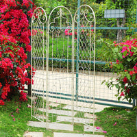 Distressed Iron Garden Trellis for Climbing Plants, Roses, and Clematis
