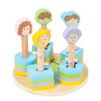Wooden Geometric Stacking Blocks Montessori Educational Toy for Kids