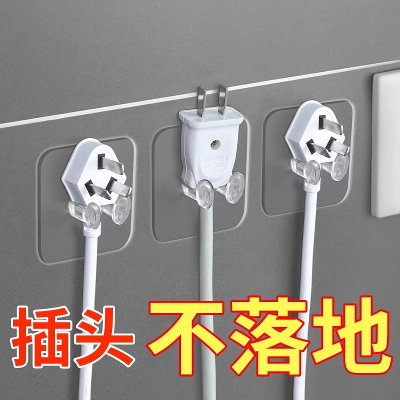 Self-Adhesive Power Plug Holder Hooks for Kitchen and Home Organization