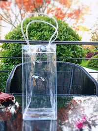 Reusable PVC Wine Bottle Cooler Bag with Handle - Clear Soft Packaging Gift Bag for Wine & Flowers