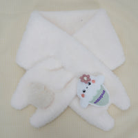 Plush Faux Rabbit Fur Cross Scarf for Winter, Thickened Neck Warmer