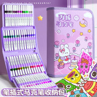 Portable Marker Pen Storage Case, Large Capacity Art Supply Organizer for Students