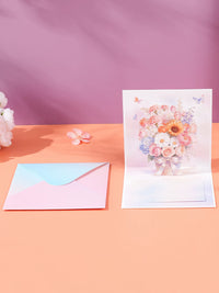 3D Pop Up Flower Bouquet Greeting Card for Mother's Day, Nurse's Day, Birthday, Thank You, All Occasions