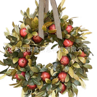 Autumn Eucalyptus & Pumpkin Christmas Wreath for Front Door Decor
