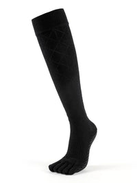 Non-Slip Toeless Yoga Pilates Socks for Women, Knee-High Grip Socks for Barre Dance Fitness