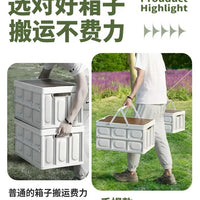 Foldable Camping Storage Box with Side Opening for Car Trunk Organization and Picnics