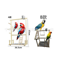 Parrot Solid Wood Perch Swing Playground for Cockatiels Budgies Lovebirds