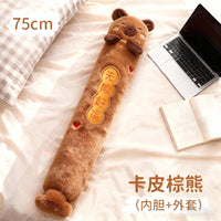 Long Hot Water Bottle with Plush Cover for Bed Warming and Pain Relief