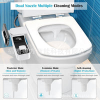 Non-Electric Bidet Toilet Seat with Phone Holder, Dual Nozzle Front & Rear Wash, Foldable, for Travel & Home