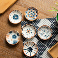 Japanese Style Ceramic Sauce Dishes Set - Creative Floral Dipping Bowls for Appetizers & Condiments