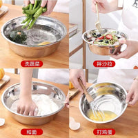 Stainless Steel Fast Food Plate Soup Bowl Student Dinner Plate Kitchen Food Grade Baking Mixing Basin