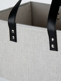 Minimalist Fabric Storage Basket for Living Room Corner and Staircase, Trapezoidal Woven Bin