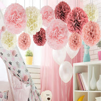 11-Piece Paper Flower Ball Set for Birthday Parties, Weddings, and Festive Decorations