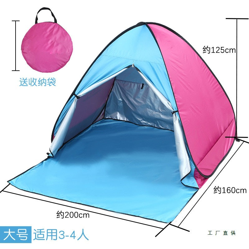 Automatic Pop-Up Beach Tent with UV Protection, Portable Sun Shelter for Outdoor Camping and Picnics