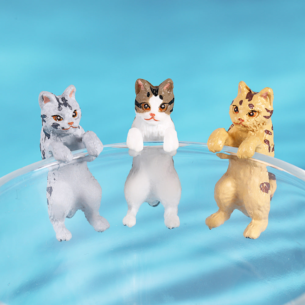 Miniature PVC Cat Aquarium Ornament for Fish Tank Decoration
