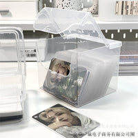Kpop Photocard Postcard Storage Box with Card Sleeves and Stickers