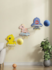 Indoor Wall-Mounted Mini Basketball Hoop for Toddlers and Kids with Silent Ball