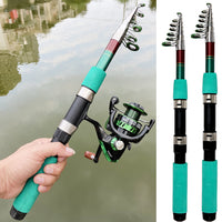 Telescopic Mini Fiberglass Sea Fishing Rod Portable Lure Casting Pole