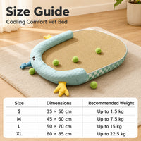 Pet Cooling Mat for Dogs and Cats, Breathable Oval Summer Ice Pad, Non-Slip Pet Bed Liner