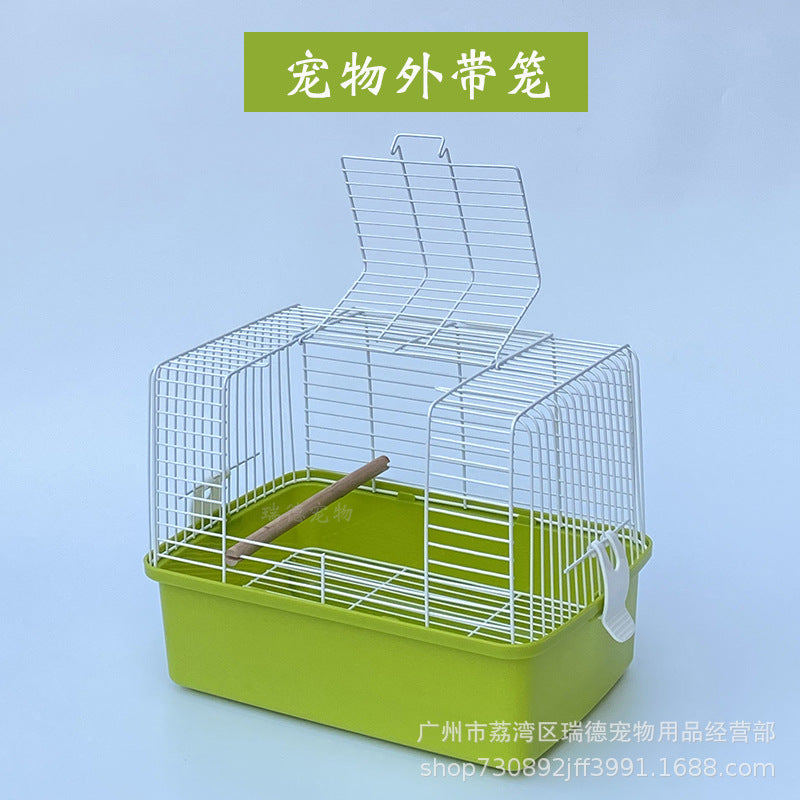Portable Panoramic Pet Carrier Cage for Hamsters, Sugar Gliders, and Small Birds - Travel and Breeding Cage