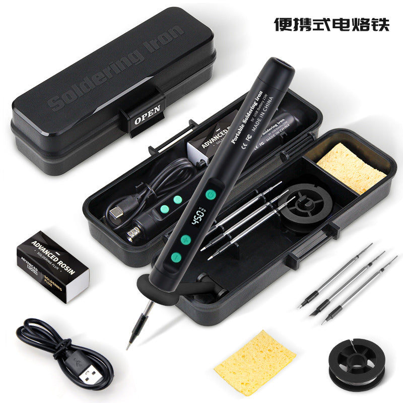 Digital Display USB Rechargeable 5V 15W Cordless Soldering Iron Kit for Home Repair