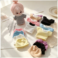 10cm Doll Clothes T-Shirt and Skirt Set for Cotton Dolls
