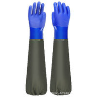 Extra Long Waterproof Work Gloves 70-75cm Thickened Fleece Lined for Fishing Car Washing