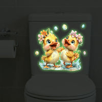Elephant Turtle Luminous Wall Stickers for Bathroom Toilet Lid Decor, Self-Adhesive, New Year Decoration