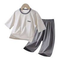 Yishimei Tencel Lyocell Kids' 3/4 Sleeve Pajama Set for Summer