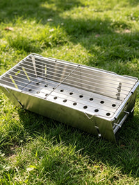 Portable Stainless Steel Folding BBQ Grill for Outdoor Camping and Home Use