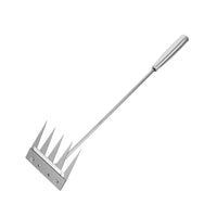 Garden Rake, 5-Tine Stainless Steel Hand Rake for Loosening Soil, Weeding, and Planting
