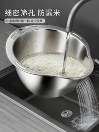 Jia Bang Shou Stainless Steel Drain Basket Multi-functional Kitchen Washing Basin for Fruits and Vegetables
