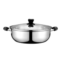 Stainless Steel Thickened Soup Pot with Steamer Insert, Induction Cooker Compatible Hot Pot for Home Use