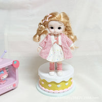 3D Printed Doll Display Stand with Cream Cake Base and Heart Design for 1/8 to 1/12 Scale Dolls