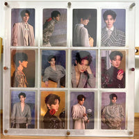 Acrylic 9-Grid Photo Frame Display Stand for 3-inch Instax Mini Photos and K-Pop Photocards
