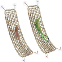 Woven Grass Parrot Swing Hammock Chew Toy for Birds and Lizards