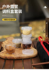 Outdoor Camping Barbecue Portable and Splicable Seasoning Bottle 5-Piece Set Travel Picnic Camping Fishing Barbecue Seasoning Box