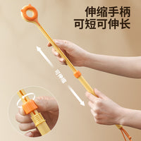 Retractable Cat Teaser Wand with Plush Toy and Back Scratcher Function for Interactive Play
