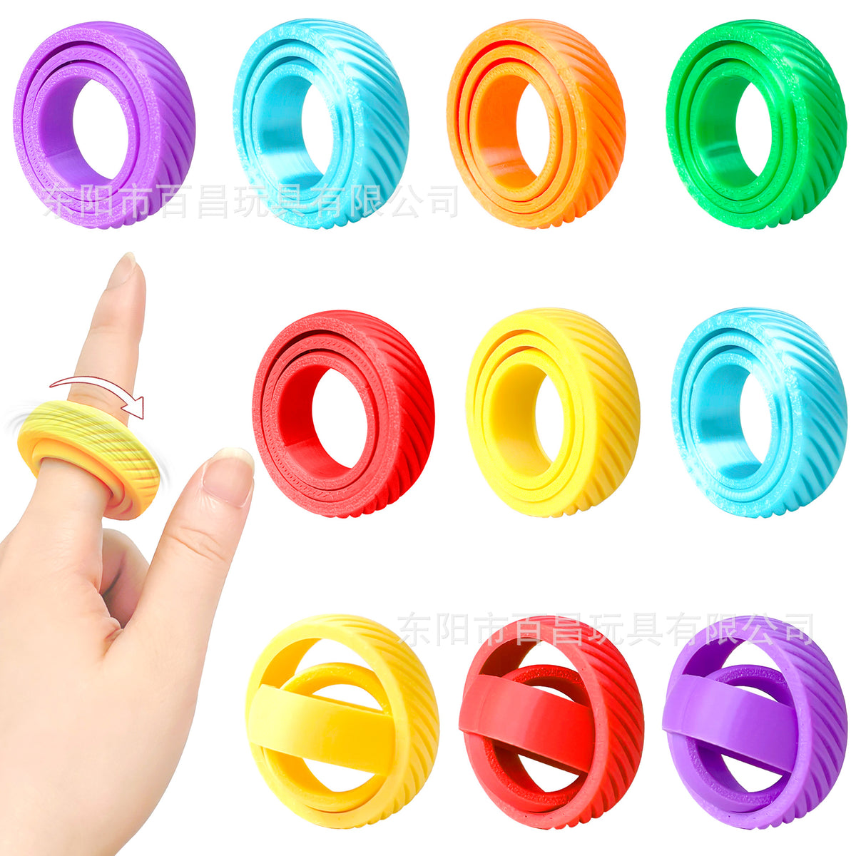 3D Printed Gyroscope Ring Fidget Toy for Stress Relief and Anxiety