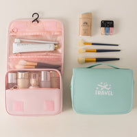 Large Capacity PU Waterproof Travel Toiletry Bag with Hanging Hook