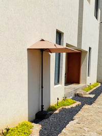 Half Patio Umbrella with Adjustable Height for Balcony Garden, Wall-Mounted Outdoor Sun Shade