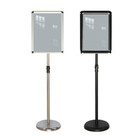 Stainless Steel Floor-Standing Sign Holder for Advertising and Information Display